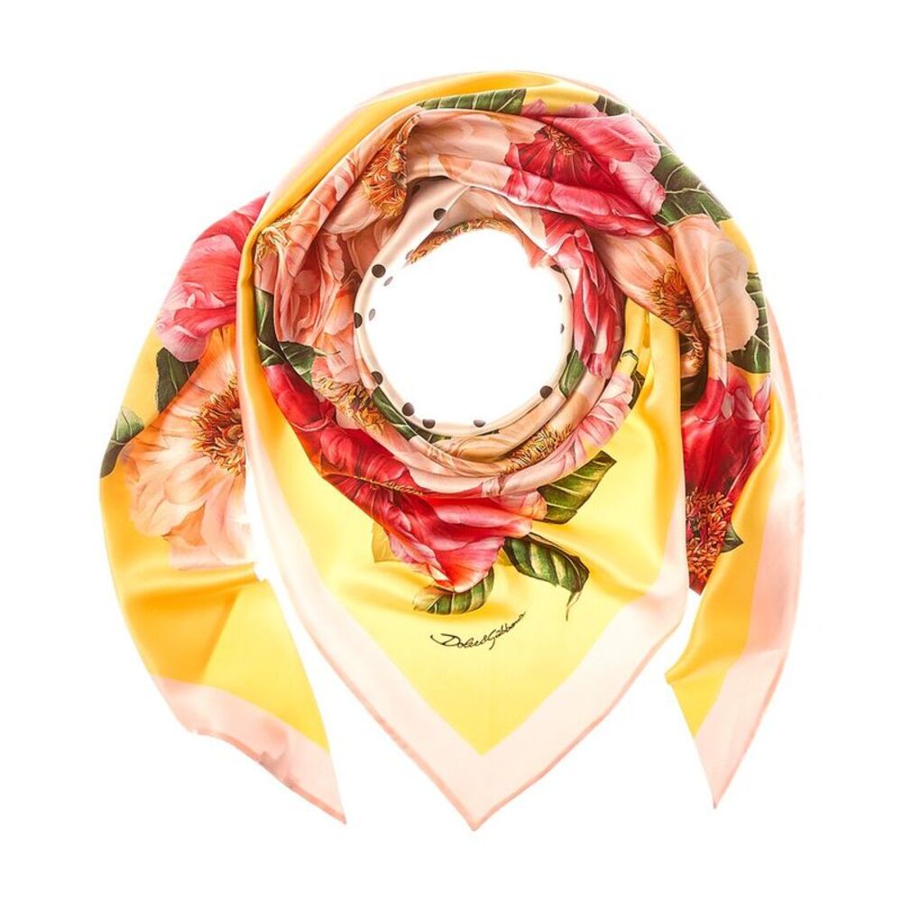 Dolce & Gabbana Foulard Print Silk Scarf, Pink